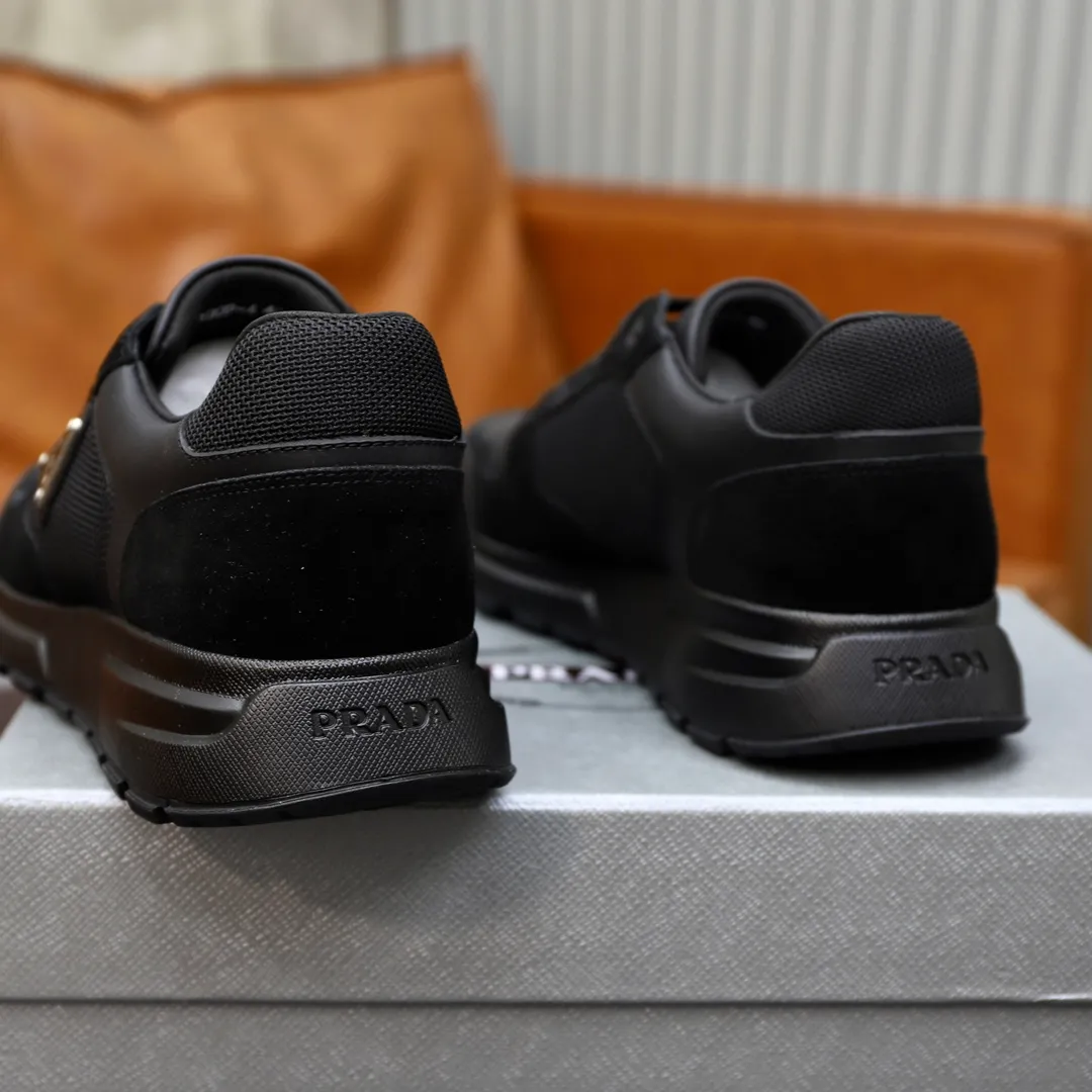 Men's shoes 💰600💰🙅‍♂️🙅‍♂️🙅‍♂️ [PRADA] Prada - High-end quality original order - Upper: Nappa calfskin, tumbled calfskin spliced stretch cloth surface, tongue high frequency brand logo - Lining: water-dyed cowhide - Outsole: ultra-light TPU foam rubber; two-color molded outsole -Ultra-high quality control and fine workmanship: outstanding (high-end, extravagance, grade) -Size: 38-44 (45 can be customized)